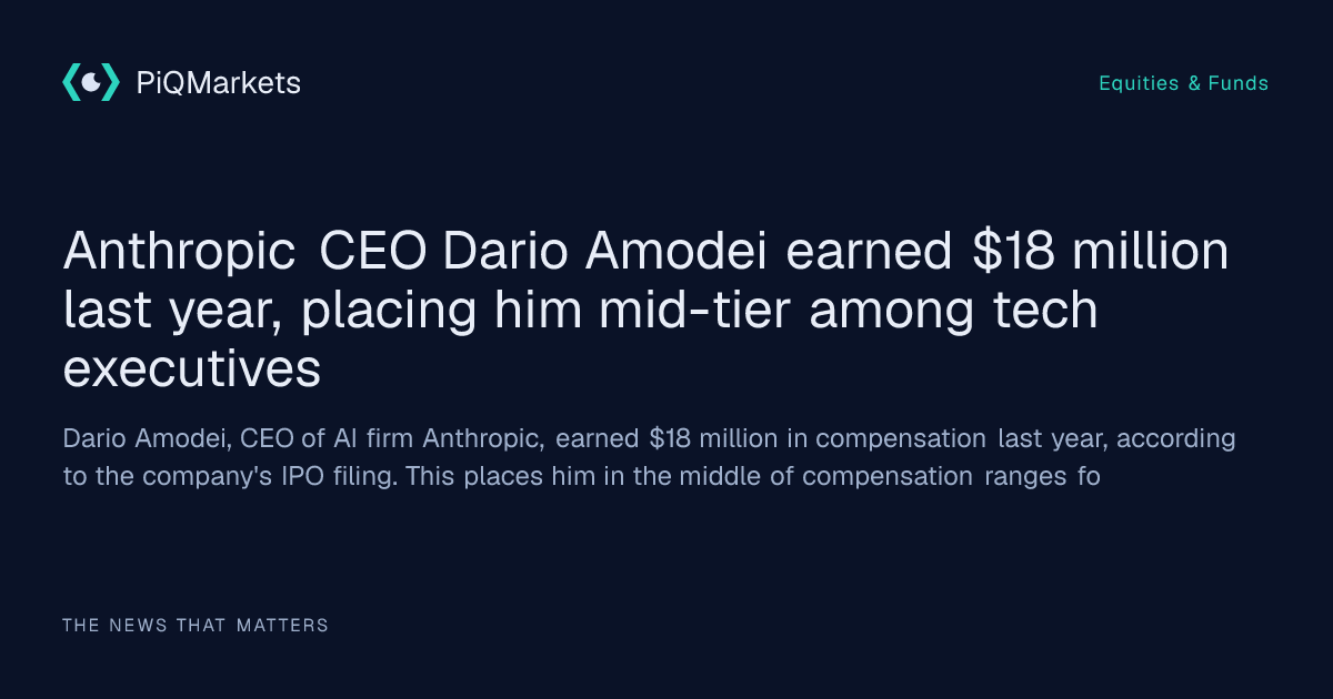 Anthropic CEO Dario Amodei earned $18 million last year, placing him ...